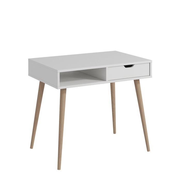 Hanah Home Mesa de Estudio con Estantes en Blanco y Madera